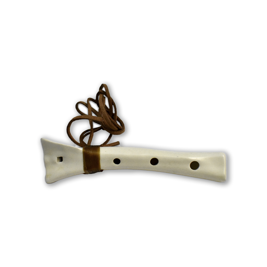 Ceramic bone flute necklace